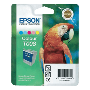 Epson T008 Cyan, Magenta, Yellow, light cyan & light magenta genuine ink Parrot  220 pages  