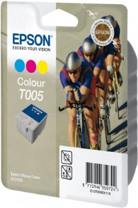Epson T005 Cyan, Magenta, Yellow, light cyan & light magenta genuine ink Bike Racers  570 pages  