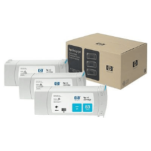 HP 83 UV Cyan genuine 3 pack     
