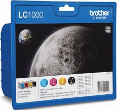 Brother LC1000VALBP Black, cyan, magenta & yellow genuine 4 pack   500 + 3 x 400 pages 