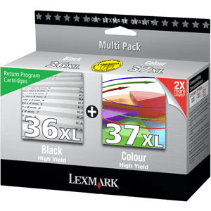 Lexmark 36XL/ 37XL Black & 3-colour genuine value-pack   500 + 500 pages 
