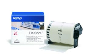 Brother DK22243 102mm    - 4"   Black on white QL tape.