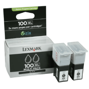 Lexmark 100XL Black x 2 genuine 2 inks   2 x 510 pages 