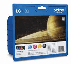 Brother LC1100VALBP Black, cyan, magenta & yellow genuine 4 pack   450 + 3 x 325 pages 