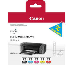 Canon PGI-72 Matte black, cyan, magenta, yellow & red genuine value-pack 5 inks    