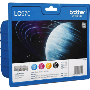 Brother LC970VALBP Black, cyan, magenta & yellow genuine 4 pack   350 + 3 x 300 pages 
