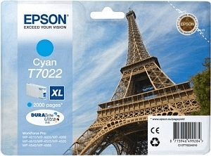 Epson T7022 XL Cyan genuine ink Eiffel Tower  2000 pages  