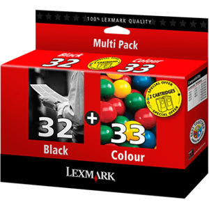 Lexmark 32/ 33 Black & 3-colour genuine value-pack   300 + 250 pages 