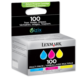 Lexmark 100 Cyan, magenta & yellow genuine 3 pack   300 pages 