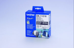 Brother DK11218   Ø 24mm Black on white QL tape.