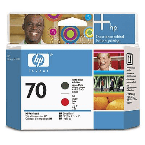 HP 70 Matte black & Red genuine printhead     