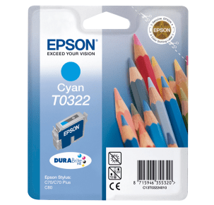 Epson T0322 Cyan genuine ink Pencils  420 pages  