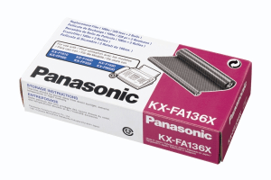 Panasonic KX-FA136X Black thermal roll  genuine 2 x 330 pages 2.0 rolls