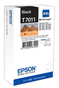 Epson T7011 XXL Black genuine ink Pyramids  3400 pages  