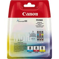 Canon CLI-8CMY Cyan, magenta & yellow genuine 3 pack     