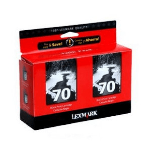 Lexmark 70 Black x 2 genuine 2 inks *end of life*  2 x 600 pages 