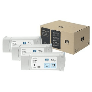 HP 83 UV Light cyan genuine 3 pack     